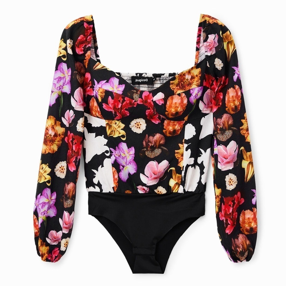 Desigual M. Christian Lacroix Floral Bodysuit Size XS NWT - Picture 5 of 11